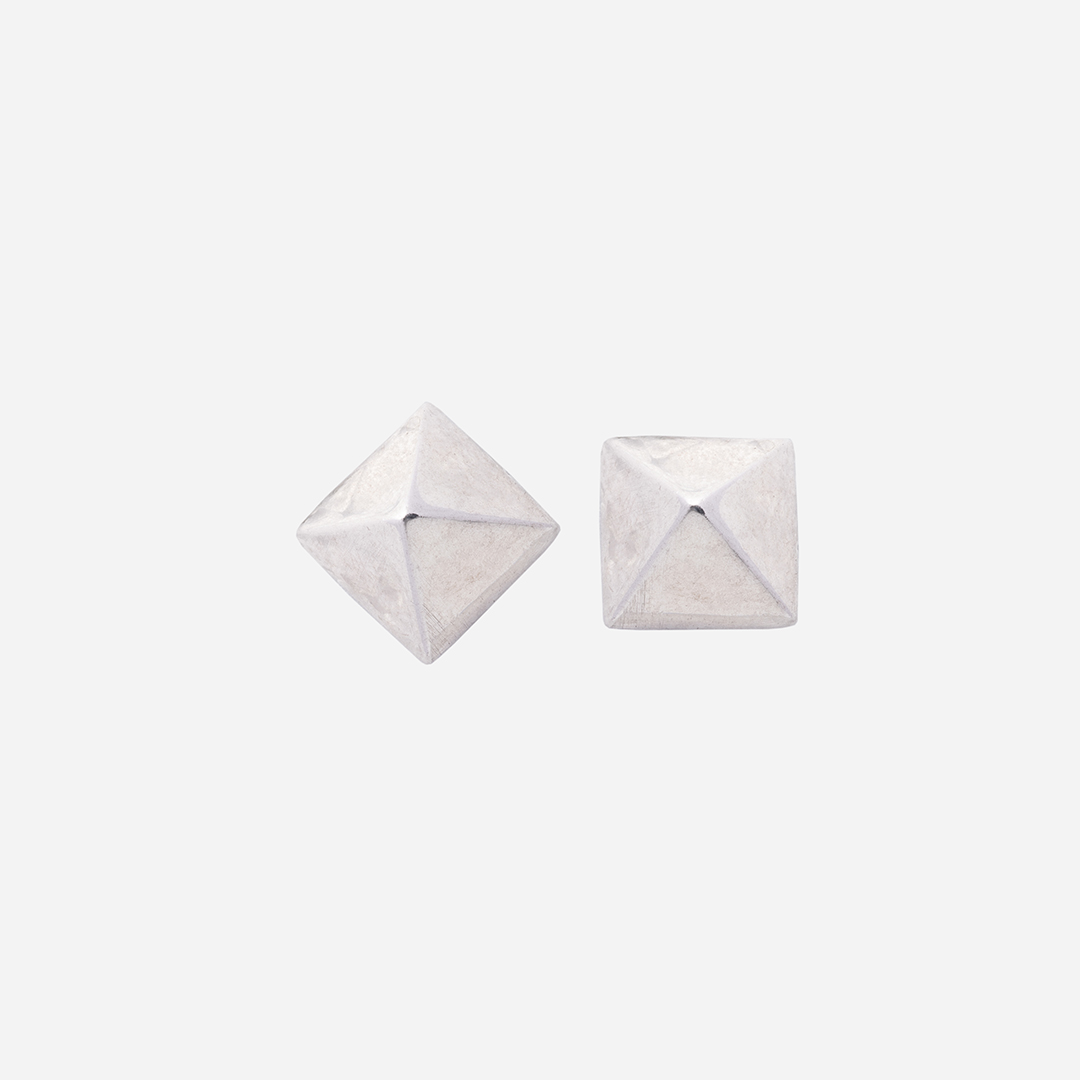 orecchini-unisex-fractals-argento-bianco-spike-fronte