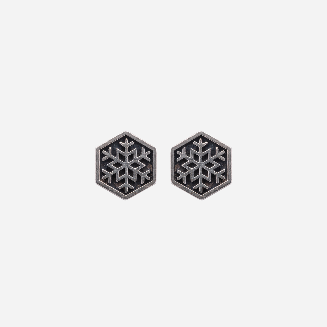 orecchini-unisex-sport-argento-bianco-snow-flakes-fronte