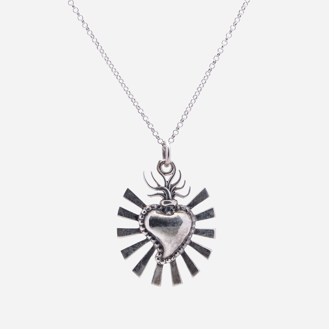 pendenti-collane-pendenti-catena-unisex-argento-bianco-cuore-sacro-fronte