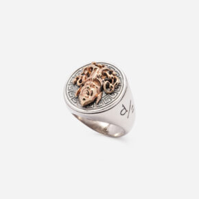 Anello Unisex in argento bianco "Medusa"