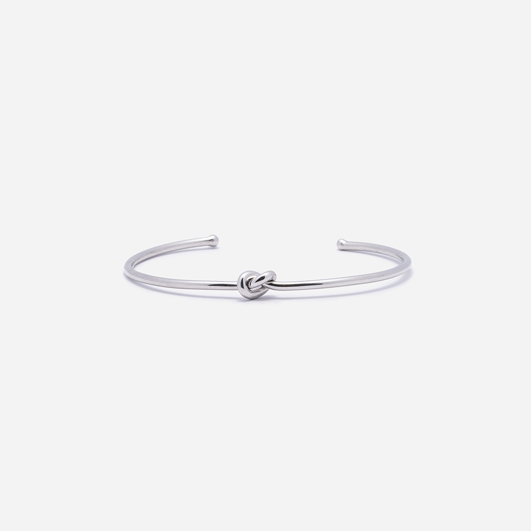 bracciali-unisex-nodo-argento-bianco-nodo-semplice-liscio-fronte