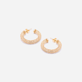 Orecchini da donna in argento bagnato in oro giallo "Cerchi", seconda misura