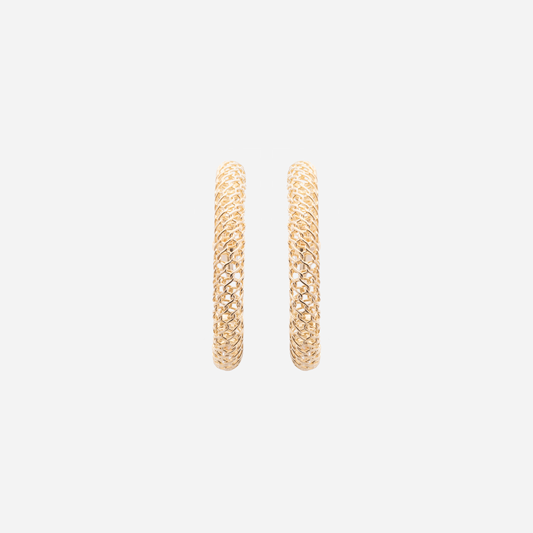 orecchini-donna-into-the-wood-argento-oro-giallo-cerchi-terza-fronte Orecchini da donna in argento bagnato in oro giallo "Cerchi", terza misura
