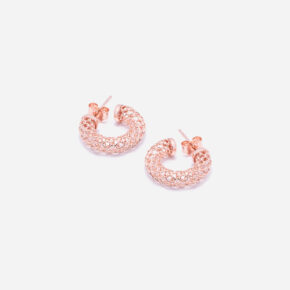 Orecchini da donna in argento bagnato in oro rosa "Cerchi", prima misura