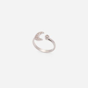 Anello Luna Piena tre quarti bianco