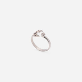 Anello Luna Piena tre quarti nero