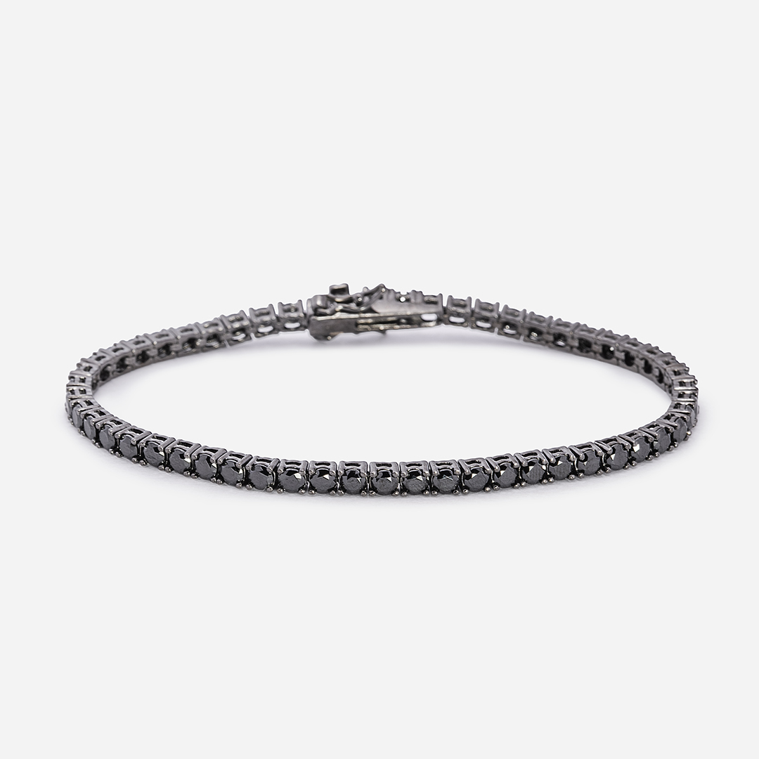Bracciale_Tennis_Nero_2mm_frontale Bracciale_Tennis_Nero_2mm_frontale